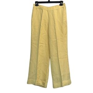 Trevan Woman's Linen Blend Wide Leg Trousers Size 8 Travel Minimal Beachy Modern